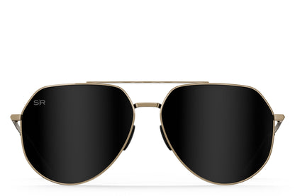 Tangle Free Aviator Hex - Black Gold Polarized
