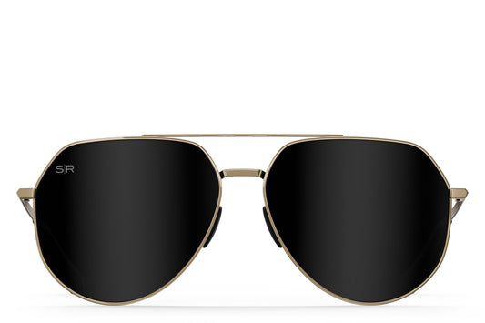Tangle Free Aviator Hex - Black Gold Polarized