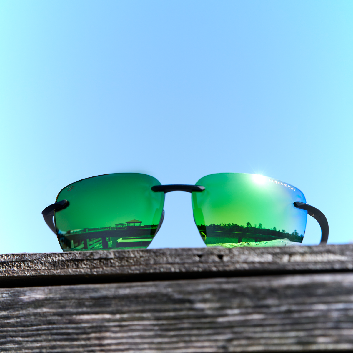 Huron Matte Black - Emerald Polarized