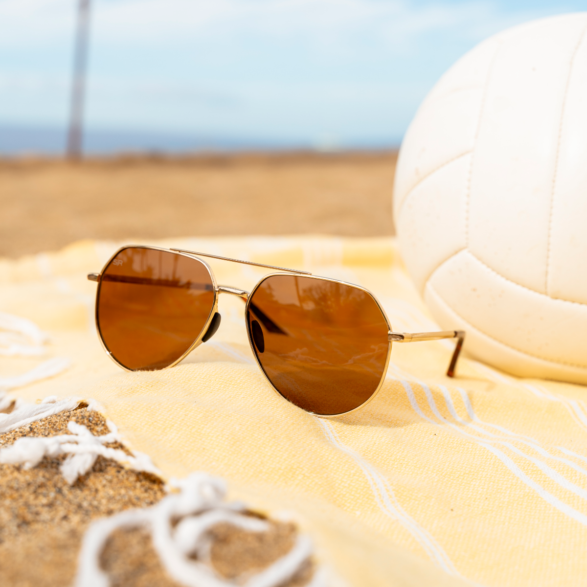 Tangle Free Aviator Hex - Amber Gold Polarized