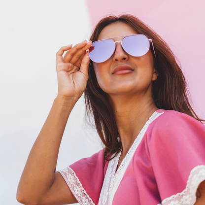 Tangle Free Aviator Hex - Rose Polarized
